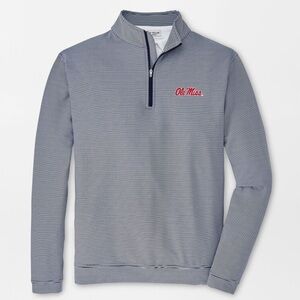 Peter Millar Ole Miss Perth Sugar Stripe Performance Quarter-Zip